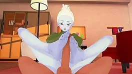 dragon ball vados gives footjob and licks feet