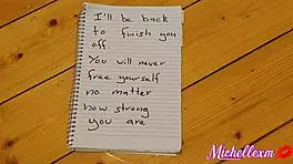 Blonde bodybuilder milf attempts to break free from tight bondage in gym