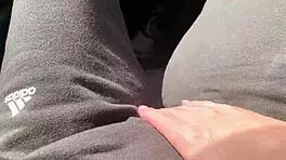 Playing With My Creamy Pussy Until I Cum In The Car In The City Center