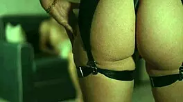 tanned brunette rides and gets doggystyle