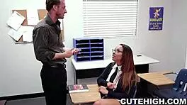 naughty girl seduces her older teacher with a blowjob