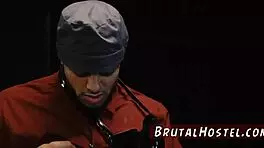 Big-breasted blonde slave licks pussy bound