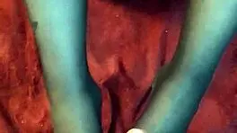 doing my first footjob in stockings for a cumshot