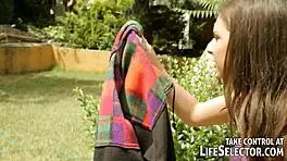 Oh wow, trespasser punished by hot young women in the garage with blowjobs! 😈