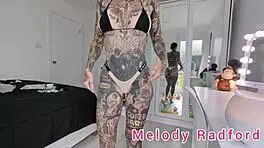 Just chilling with Melody Radford trying on sexy g-strings and micro bikinis