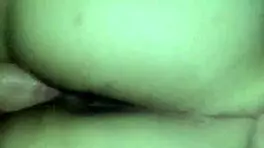 A friend gives back shots to his ebony girlfriend, cumming in her tight pussy.