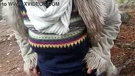 Amateur Brunette Babe with Curvy Body Performs Deepthroat Blowjob on Big Cock in Public Bus Outdoors.