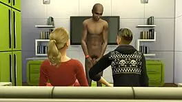 Sexy Blonde Milf Feels Intense Pleasure from Two Young 18+ Boys in Threesome Animation