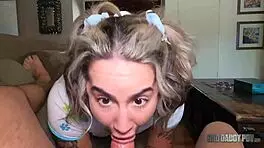 Busty Pawg Stepdaughter Misty Meaner Deepthroats Daddy's Big Cock For Facial Cumshot!