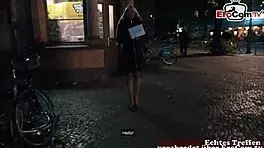 German blonde fitness teen picked up on street