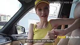 boney barista flashes in outdoor casting interview