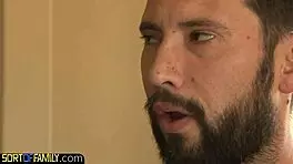 Intense Cowgirl Drilling of MILF and Teen in Taboo Threesome