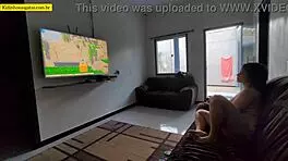 hot girl spreads legs on couch for fuck