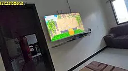 hot girl spreads legs on couch for fuck