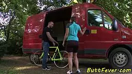 I got anally fucked outdoors as a european teen