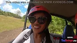 Cute Asian teen 18+ sucking that huge cock, and wow, she loved rough banging! 😍