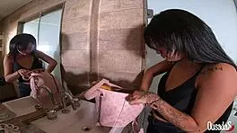 Chatting with teen Lunna Real as she gets ready to fuck