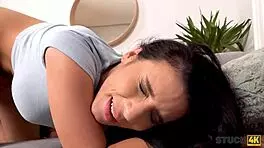 Stuck4K: Sexy Romanian Brunette Nelly Kent Stuck and Drilled