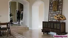 Watch Jennie Rose and Lulu Chu kiss and trib in bed? Their hot lesbian sex is unforgettable!