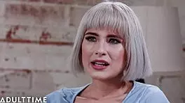 Lesbians Jessie Saint and Lulu Chu share cock in car ride