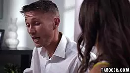 Maya opens her mouth and spreads her legs to satisfy her lusty stepbrother