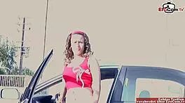 Hey, brunette teen picked up for bbc facial