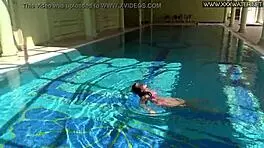 Jessica Lincoln enjoys being naked in the pool with her ex-girlfriend.