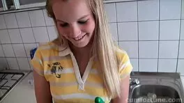 Watch Rose Delight suck and swallow cum in this intense facial action!