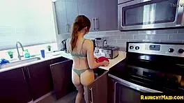 Lingerie Maid Cleans and Rides Cock in POV Couple Scene