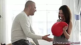 Young euro babe rides pussy in romantic session 😍