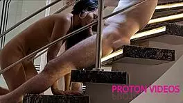 wanna fuck this hot japanese chick on the stairs in doggystyle?