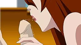 in naruto anime, mei terumi gets rough blowjob leading to orgasm