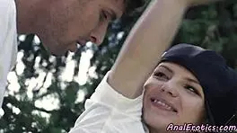 hey, watch this petite euro babe get anally banged outdoors