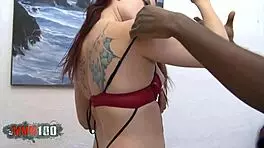 Teen redhead deep fucked by massive black cock hard.