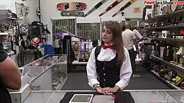 Did you see that petite customer get throatfucked for cash at the pawnshop?
