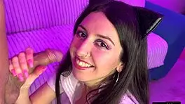 Katty bent over for rough anal sex and facial cumshot