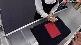 Did you see that petite customer get throatfucked for cash at the pawnshop?