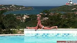 Skinny Blonde Teen 18+ Gets Intense Anal Fuck In Pool