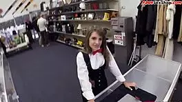 Did you see that petite customer get throatfucked for cash at the pawnshop?