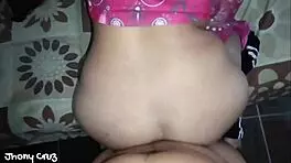 Mature milf rides big black cock in doggystyle creampie