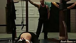 teen babe rides stepdad's cock at the gym