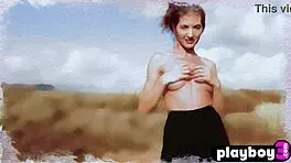 look at taya vais ripping her clothes off outdoors. that petite russian teen shows her small tits and ass