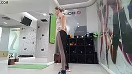 Cute Blonde Teen 18+ Performs Warmup Stretches In The Gym Pov.