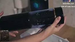 masturbating to boyfriend with new male masturbator