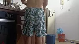 I Fuck My Stepsister Hard in the Kitchen Colombian Homemade Blowjob Teen 18+ Skinny Latina