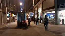 Risky McDonald's bathroom bang with cum on Latina ass!