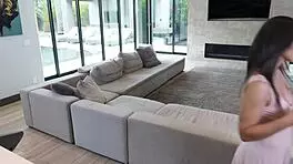 Hot Nanny Rides Boss's Cock When Webcam Catches Her Masturbating