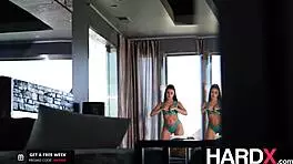 Vanna Bardot passionately rides massive cock in hardcore session.