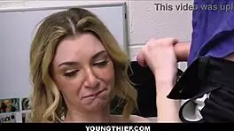 Tiny Blonde Shoplifter Stripped And Fucked By Security Guard Demi Hawks