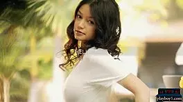 eden addams, big natural tits teen model, strips solo in softcore style